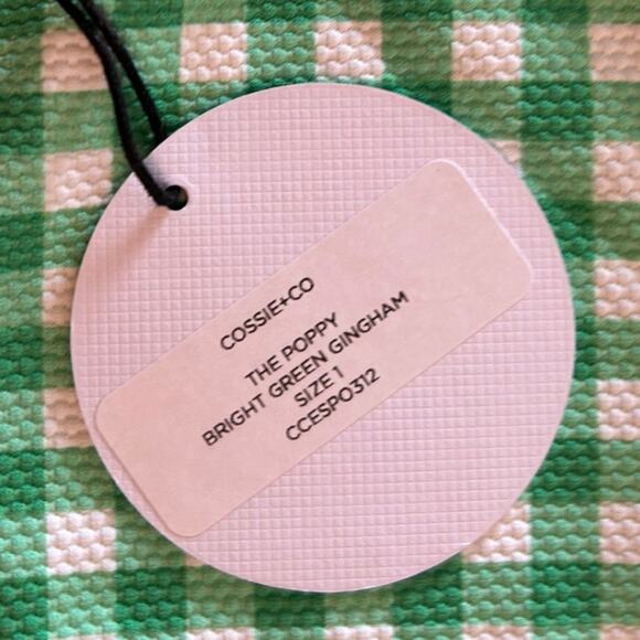 COSSIE + CO Bright Green Gingham The Poppy One Piece Swim Bathing Suit NWT US 4 - Picture 4 of 9